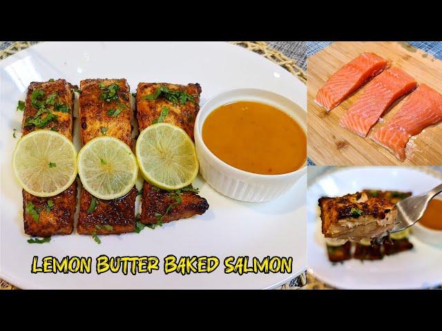 Lemon Butter Baked Salmon Recipe | Super Easy Oven Baked Fish Recipe |Fish Recipe