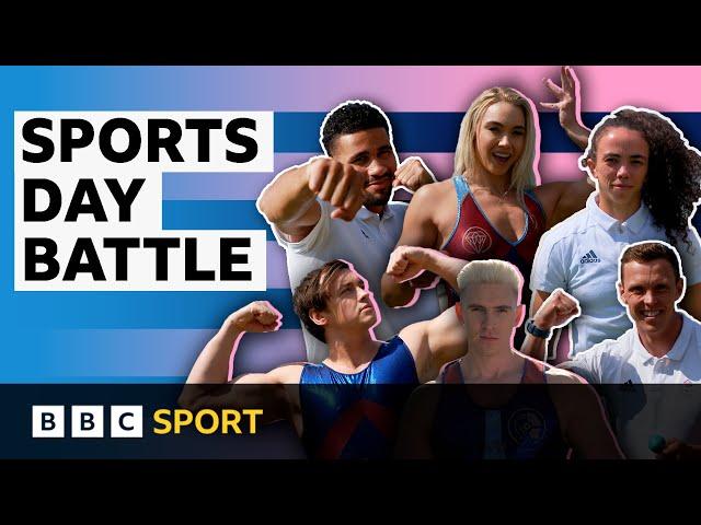 Gladiators take on Olympians at school sports day | Paris 2024 Olympics | BBC Sport