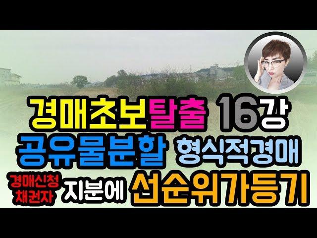 경매초보탈출16강 : 공유물분할을 위한 형식적경매 + 선순위가등기