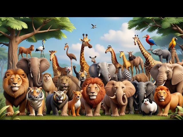 Cute Cartoon Animal Sounds Compilation; Rabbit, Camel, Dog, Pig, Chicken, Duck