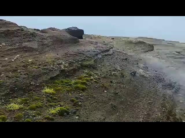 Surtsey Island - active fumaroles, July 2020