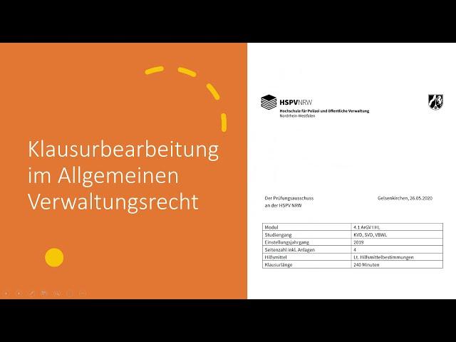 Klausurbearbeitung im Verwaltungsrecht (Prof. Dr. Thorsten Attendorn)