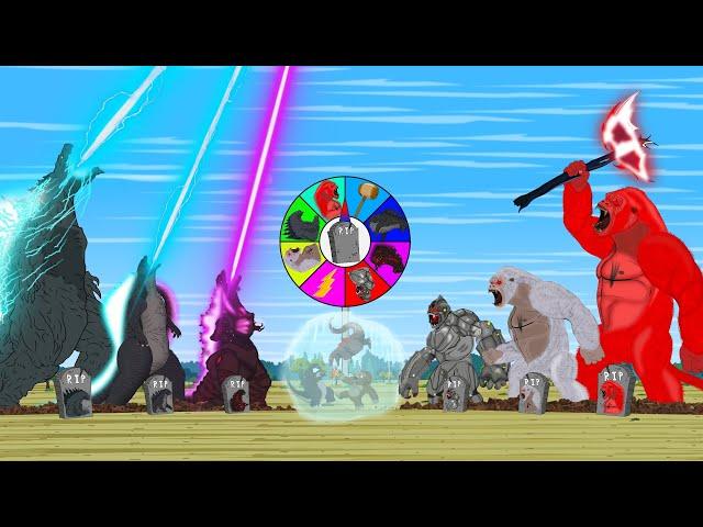 Rescue Godzilla, Shin, KONG From Rotation Luck FUNNY CARTOON | Godzilla & KONG Cartoon Movies
