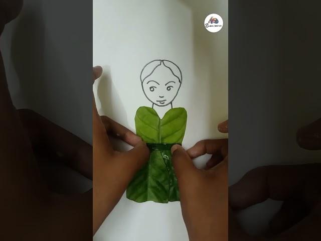 #Leaf art |#shorts #drawing #art #craft #craftforkids