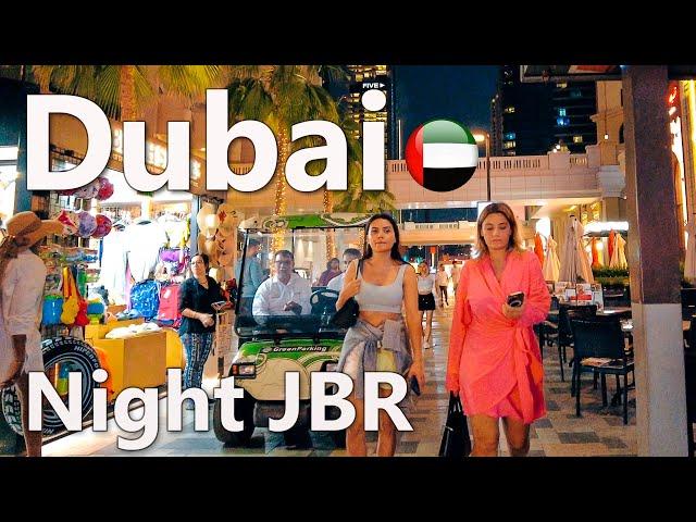 Nightlife Dubai Jumeirah Residence Walking Tour 4K 