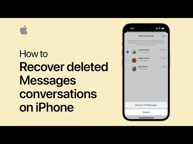 How to recover deleted Messages conversations on your iPhone | Apple Support