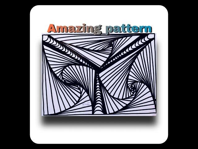 Quick doodle art//amazing pattern//satisfying cool line drawing//3D illusion art