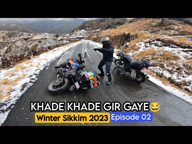 FROZEN Old silk route | Winter sikkim bike tour 2023 | day 2