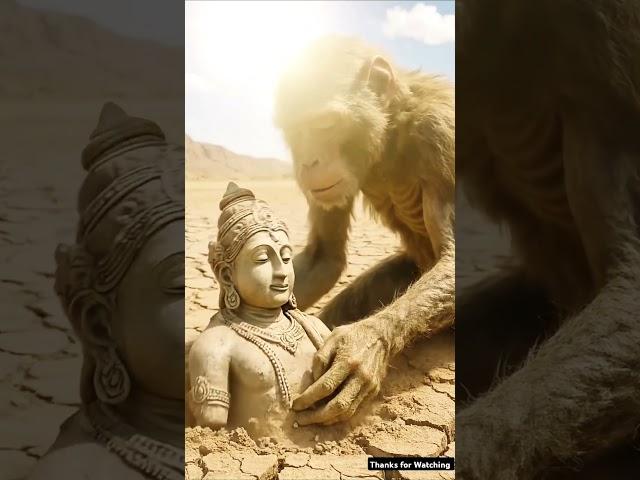 Pyasha bandar pani ki khoj mai kya karta hai fir dekhhe #ai #monkey #water #emotional #shorts