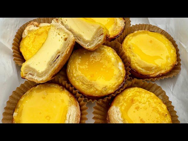 Egg Tarts - Hong Kong Style Egg Tarts with Silky Filling and Flaky Crust