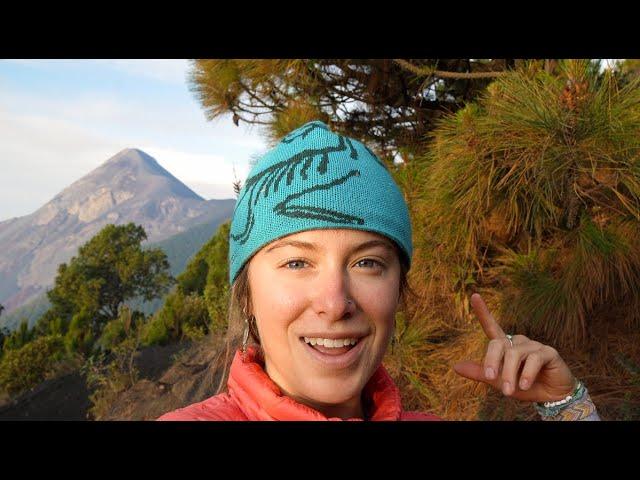 hiking an active volcano in Guatemala