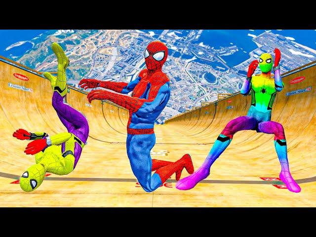 Spiderman vs Longest Ramp in GTA 5   Jumping from Highest in GTA 5 EP  28 Spiderman Gameplay