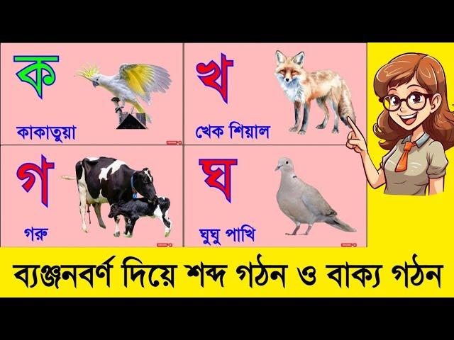 Bengali Letters Pronunciation ! ব্যঞ্জনবর্ণ ক খ গ ঘ ঙ ! Bengali in Banjanbarna ! বাংলা বর্ণমালা শিখি