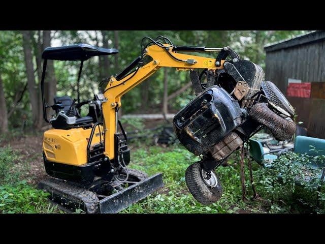 Loading Scrap with a Chinese Mini Excavator