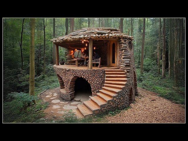 Built Technologically Modern Forest Wooden Houses with Garden in The Forest