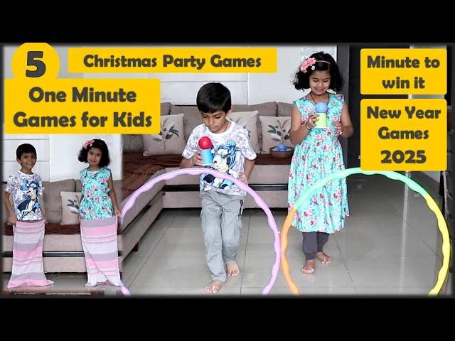 5 One Minute Games | Indoor games for kids | Christmas Party Games | New year games (2024)