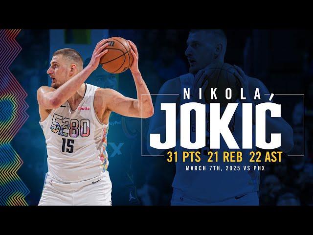 Nikola Jokić Full Game Highlights vs. Suns  | 3/7/25