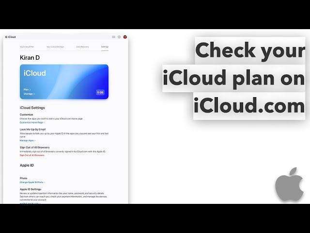 Check your iCloud plan on iCloud.com