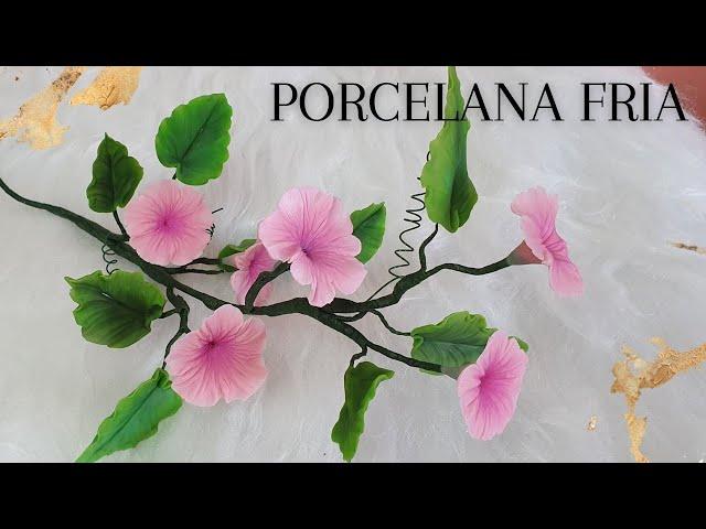 EXPLICADA PASO A PASITO!!!! Cómo hacer FLORES EN PORCELANA FRÍA (enredadera)