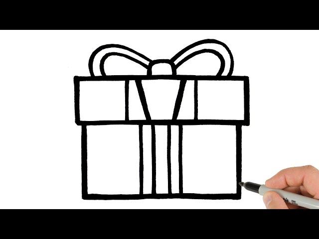 How to Draw Holiday Gift Box  | Super Easy Step-by-Step Tutorial!