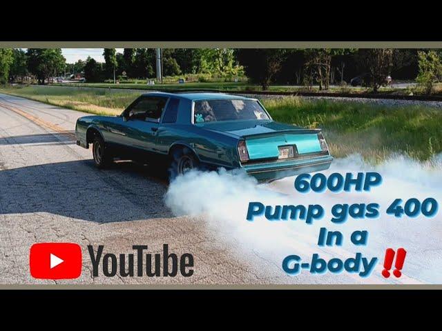 Pump gas SBC 400 shreads some rubber !!