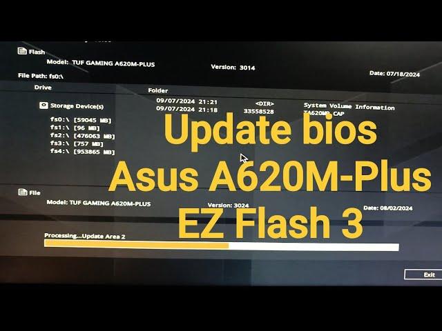 Update bios Asus Tuf Gaming A620M-Plus. Recunoaște cpu seria 9000.