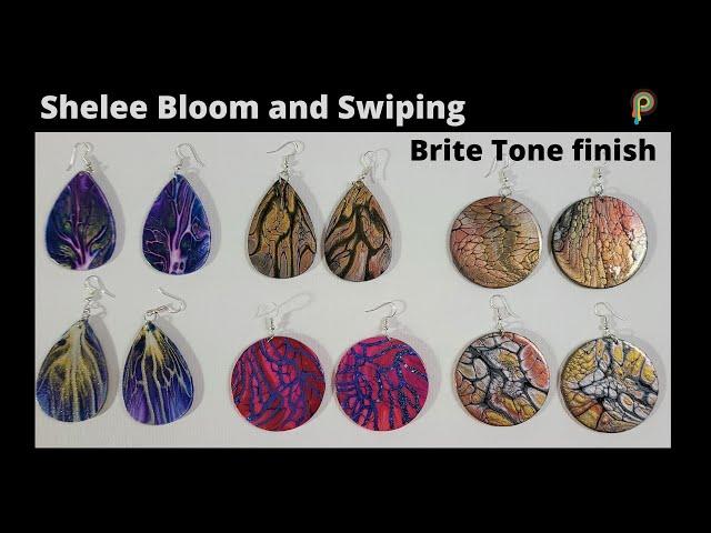 Shelee Bloom & Swipe Earrings - Painted Backs - Brite Tone finish