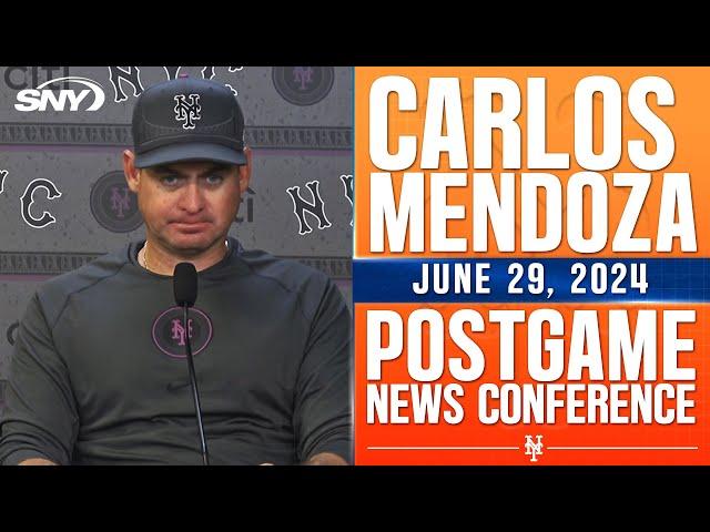 Carlos Mendoza comments on performance of Tylor Megill and Mets bullpen in loss | SNY