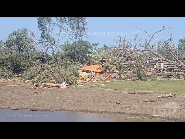 06-21-2025 Enderlin, ND - Significant Tornado Damage - Trees Snapped and Debarked - Houses Impacted