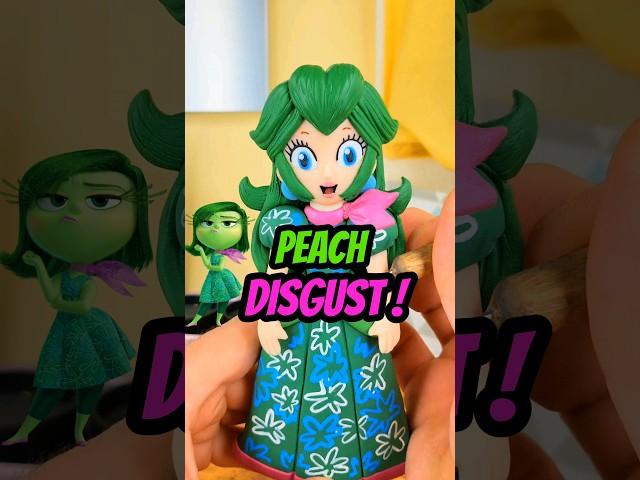 Princess PEACH takes the power of DISGUST from INSIDE OUT 2! ! #clay #peach #disgust