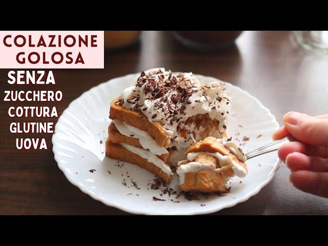 Colazione FACILE, VELOCE SENZA COTTURA SENZA GLUTINE SENZA ZUCCHERO E UOVA  cioccolato e albicocca