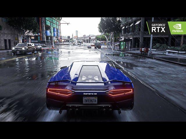 GTA 5 - 8k Resolution Rain Enhacement RTX 4090 - NEW 2022 Ray Tracing Ultra Realistic Graphics Mod