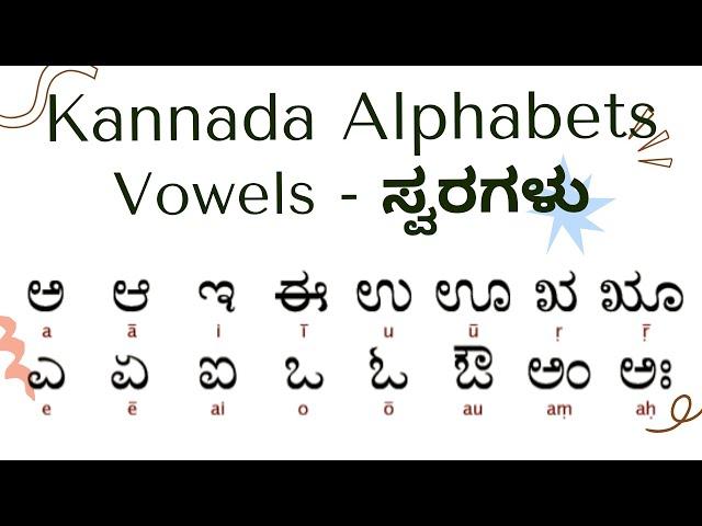 Kannada Alphabets Learning - Kannada Alphabets Pronunciation 2022