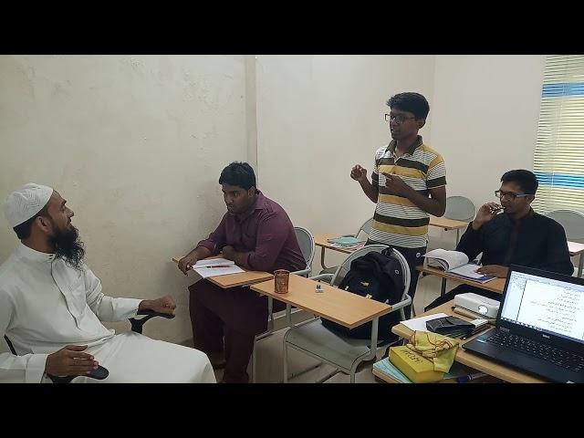 Arabic Coach Testing Students in Arabic Grammar Course