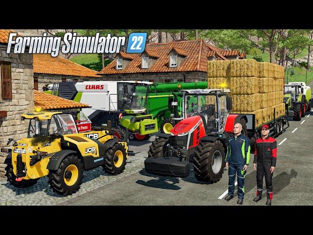 Collecting straw bales & SMART Workers test (Farming Simulator 22)