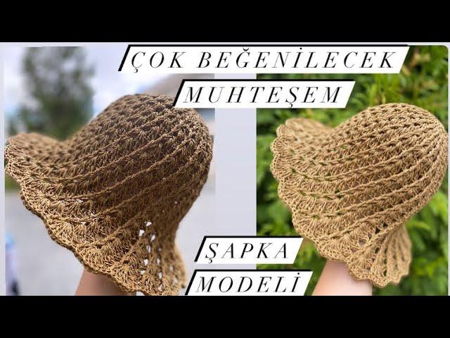 Çok Beğenilecek Muhteşem Şapka Modeli #hasırşapka #crochet #hasır #knitting