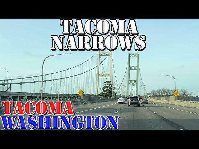 Tacoma Narrows Bridge - Tacoma - Washington - 4K Infrastructure Drive