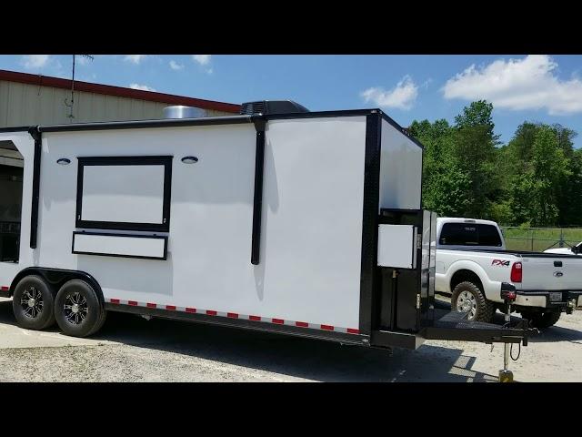 Red Fern Dynamics- Crystal White 26' Smoker Porch Trailer- Outside