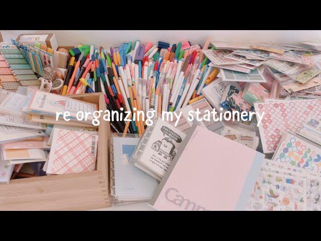 re~organizing some of my stationery + setting up my stationery cart