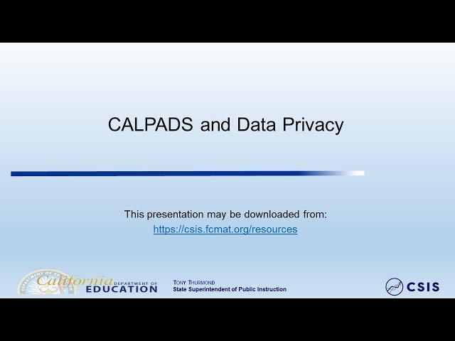 CALPAD Data Privacy Training