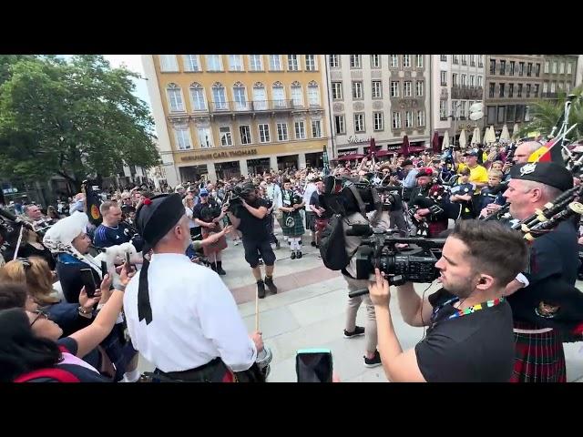 Scotland The Brave : Marienplatz, Munich, Germany. Tartan Army. EURO 2024