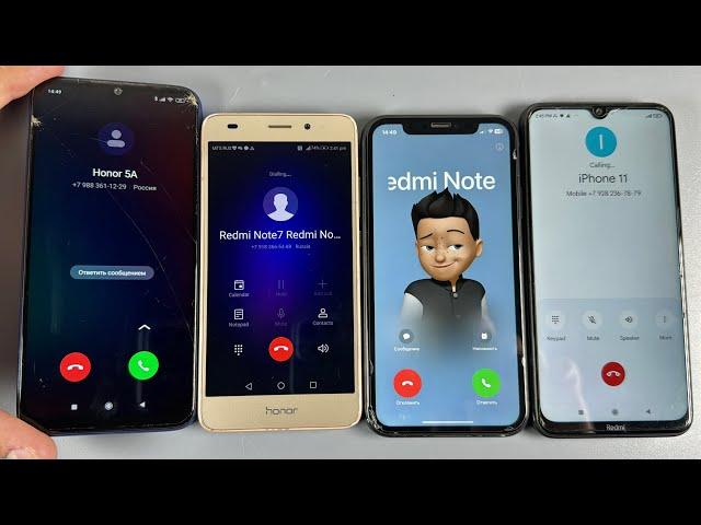 Redmi Note7+Note8 incoming Call IPhone XR + Honor5A