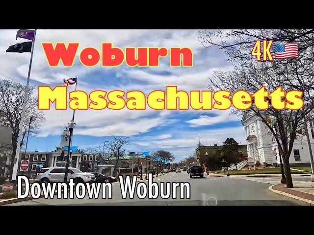 Woburn Massachusetts: Driving Through The Downtown Area .