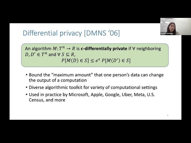 Rachel Cummings: Improving Communication for Differential Privacy: Insight from Human Behavior