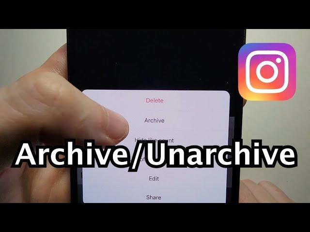 Instagram How to Archive or Unarchive Photos / Posts