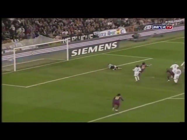 Ronaldinho goal (standing ovation) Real Madrid 0 3 Barcelona (El Clasico) 2005