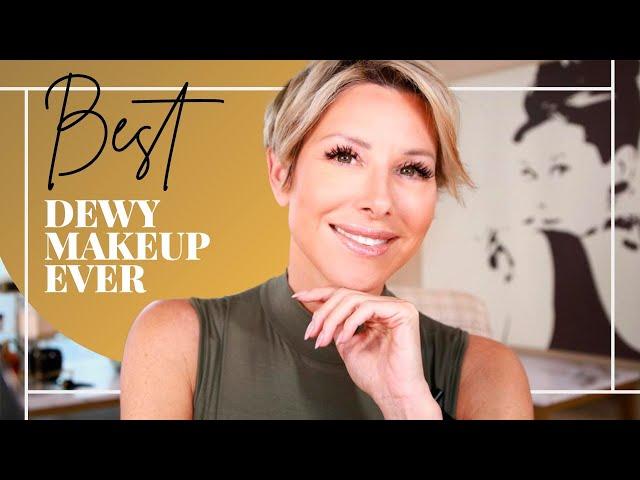 Glowy, Dewy, Fresh Skin Drugstore Makeup Tutorial | Best Dewy Makeup EVER | Dominique Sachse