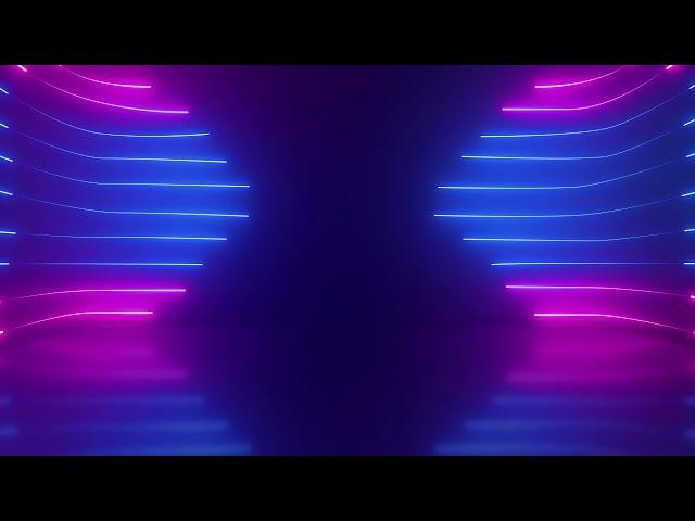 Horizontal Glowing Neon Lights Stage Loop Animated Background - Free Footage - Motion Made