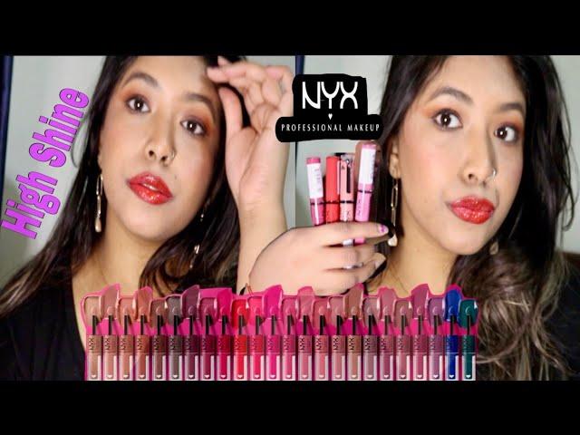 NEW NYX Shine Loud Pro Pigment Lip Shine | Try-On Demo + Swatches