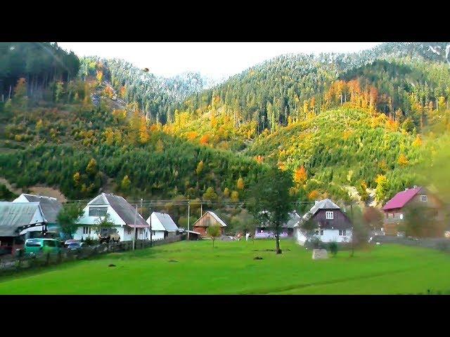 BEAUTIFUL COUNTRY - UKRAINE! Transcarpathia from the bus window. Villages and mountains, beauty!